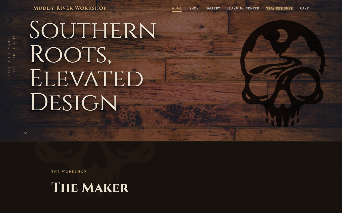 Muddy River Workshop storefront homepage